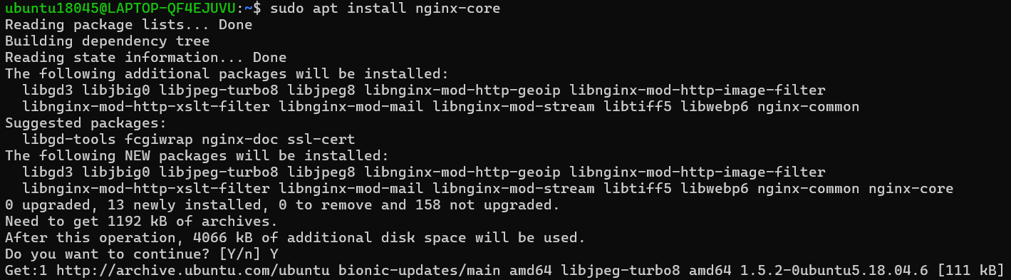 安装nginx-core版本